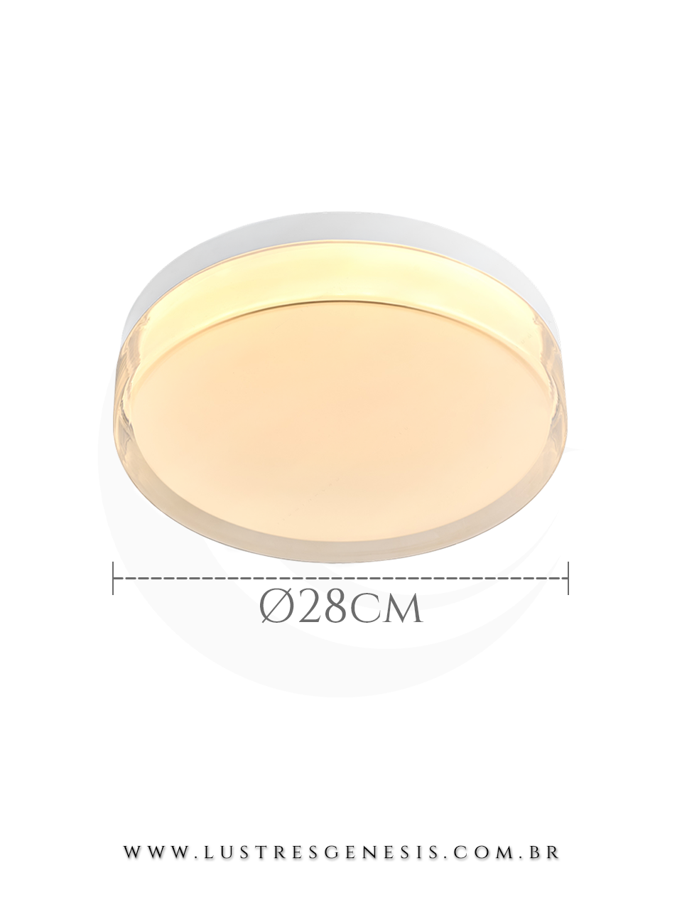 Plafon Branco 28cm LED Multicolor 3000k, 4500k e 6500k Para Corredor, Sala, Lavabos e Quartos